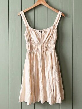 Cream Strap Sundress L Romantic Cottagecore Airy Coquette Dress Coastal Feminine